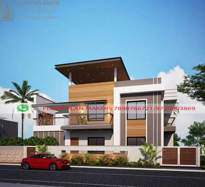 modern banglow elevation design by floor plan makers 
www.floorplanmaker.in 
+917898786721 
#ElevationDesign 
 #facadedesign 
 #frontElevation 
 #Architect 
 #CivilEngineer