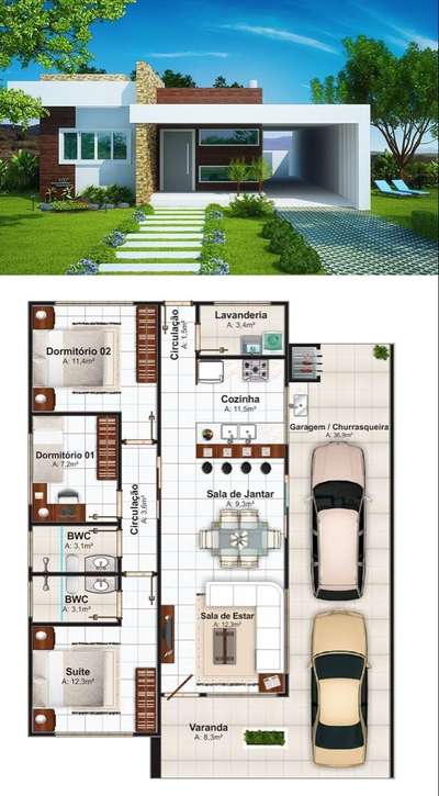 3bhk modern house plan design. #ContemporaryHouse #modernhouse #Minimalistic #Floorplan #3BHK