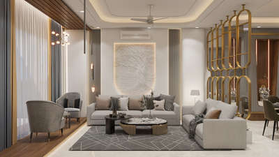 LIVING ROOM WITH DINNING AREA
#Architectural&Interior #WallDesigns #Sofas #LivingRoomTVCabinet #Barcounter #DiningTable