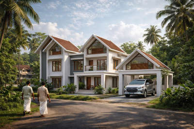 #KeralaStyleHouse #ai #modernhome #keralastyle #exterior_Work #ContemporaryHouse #modernminimalism #FlatRoofHouse #TraditionalHouse #trussdesign