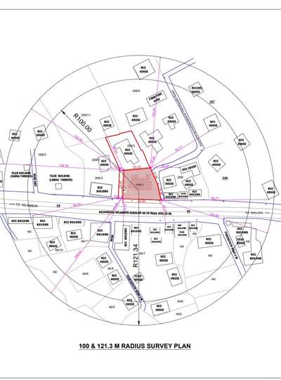 100 M radius Survey plan