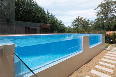 glass swimming pool