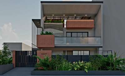 This residence is designed with a modern 
facade that blends clean lines, earthy 
tones, and natural textures. Lush greenery 
and layered balconies soften the 
structure, while open terraces enhance 
light and ventilation. The design 
emphasizes a balance between privacy, 
openness, and connection to nature.