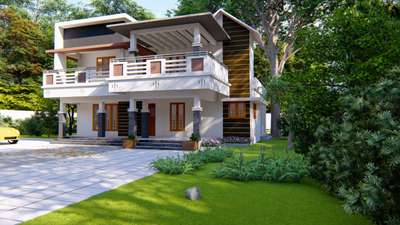 Designed for Mr.Samath @ poklayi. #KeralaStyleHouse #3D_ELEVATION #3dmodeling #exteriordesigns #ElevationDesign 
#extensionwork 
#exterior_
#exteriorrendering 
#double_story