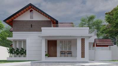 #KeralaStyleHouse 
Location : Ernakulam
Built-up area : 1600 sq.ft
Site area : 8 cent
Cost of construction : 30 lakhs

#keralastyle #keralaplanners #MrHomeKerala #keralatraditionalmural #keralahomeplans #3BHKHouse #3bhkrenovation #1600sqfthouse #8centPlot #Ernakulam #all_kerala