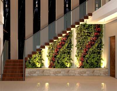 double hight lobby design...3d view...with bio wall..