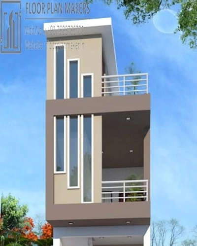 10 foot wide Elevation design by floor plan makers 
 #ElevationDesign 
#facadedesign 
 #structuralengineering 
 #CivilEngineer 
 #Architect