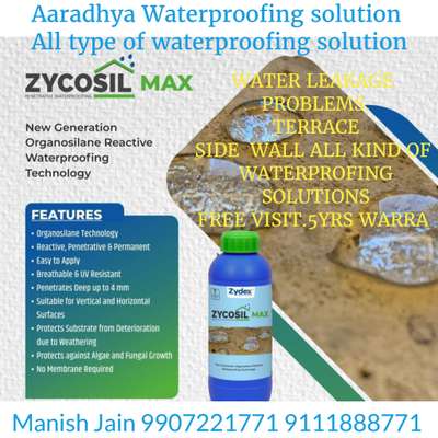 Aaradhya Waterproofing solution 
बारिश के दिनो मॆ छत से टपकता पानी
दिवारों पर सीलन आना 
ओव्हर हेड एंव अण्डर ग्राउण्ड वाटर टॆक लीकेज
छत एंव दीवारों पर बारीक एंव बडी दरारें
गर्मी के दोनों मॆ छत एवं कमरा गर्म हो जाना
गर्मी के दोनों मे प्लास्टिक की टंकी से अधिक गर्म पानी आना
नया मकान बनाते समय वाँटर प्रूफिंग कहा ऒर कॆसॆ करॆ!
वाॅटर प्रूफिंग एवं रिपेयरिंग हॆतू निः शुल्क इंजीनियर परामर्श
Manish jain 
9907221771 
9111888771