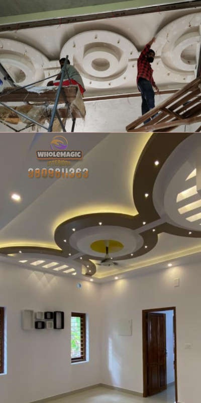 finished work at Pala Kottayam
 #FalseCeiling 
 #GypsumCeiling