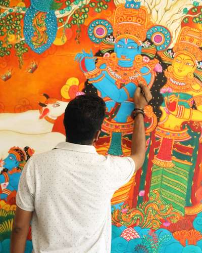 Kerala mural paintings
Krishna and Radha paintings