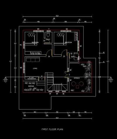 first floor drawing at Dhoni