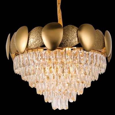 Gold plated  pendant k9 crystal #chandelier. size 400mm