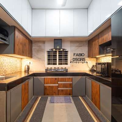 c shaped kitchen with loaft