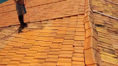 Roof Pressure washing and Painting  #roofpainting