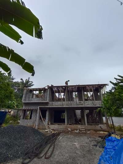 First floor lintel & sunshade shuttering on progress