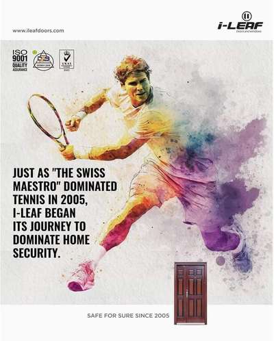 In 2005, while The Swiss Mastero was setting unparalleled standards on the tennis court, i-Leaf was initiating its own legacy of excellence in home security.

Today, just as this legend continues to inspire athletes worldwide, i-Leaf continues to fortify homes with unmatched security solutions.🚪

Join us in celebrating a legacy of strength and reliability.

Step into safety with i-Leaf - where every door is a grand slam for your peace of mind. 

Visit www.ileafdoors.com and find your champion door today.
.
.
.
.
.
#iLeafDoors #SteelDoors #steeldoorsandwindows #securitydoors #homesafety #homedecor