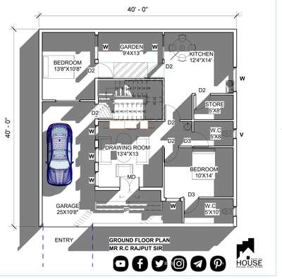 40x40 Floor plan 2Bhk Double storey with Large size kitche & kitchen Garden Independent 

#40x40houseplan #1600sqft #FloorPlans #40LakhHouse #SmallBalcony #KitchenGarden #3sided #OpenArea #modenhome #architecturedesigns #Architectural&nterior