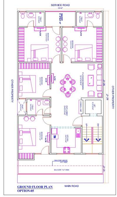 Sketch plan of 30'X60'
4bhk