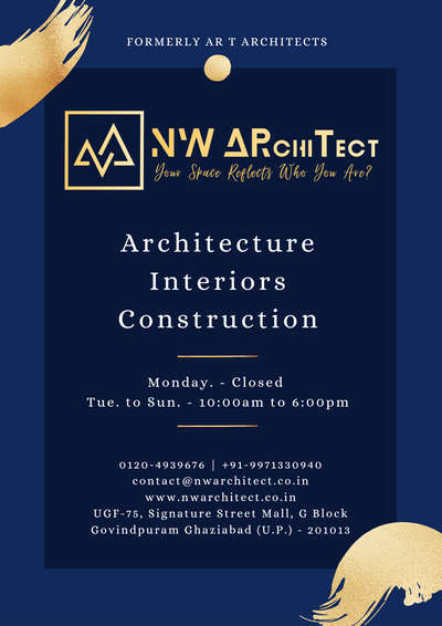 NW Architect - Ghaziabad
Formerly Known as AR T Architect Ghaziabad  
 #Architect #ghaziabad