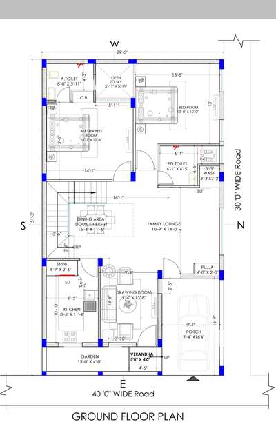 east facing 29'5"X51'3" #EastFacingPlan #1500sqftHouse #GraniteFloors #raipur #chhattisgarh #architecturedesigns #Architectural&Interior