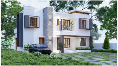 1650 sqft duplex house at kazhakootam 4 bedroom 2 kitchen, 2 car parking area total project cost 35 lakh.
