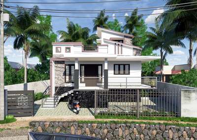 Flood resistant home design near Kuttanad,Alappuzha #Alappuzha  #2BHKHouse  #1500sqftHouse   #floodresistant  #modernhome  #simple  #FlatRoof  #kuttanad  #enscape3d  #sketchup