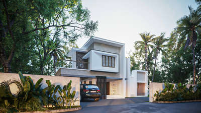 Contemporary house design for Mr. Rakesh at malappuram.  #homesweethome #ContemporaryHouse #HouseDesigns
