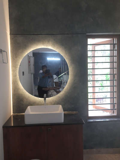 Counter top washbasin & wall mounted mirror @ Kulathur ,near Infosis , Trivandrum .