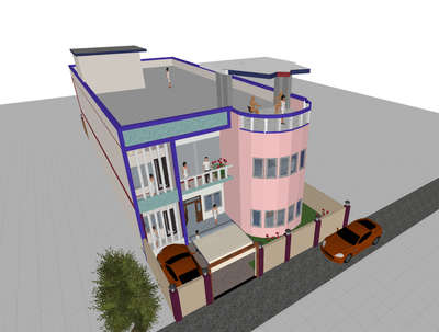 3 BHK HOME FRONT ELEVATION