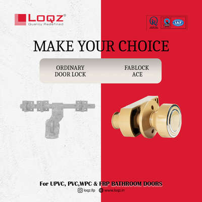 Bathroom lock for PVC UPVC WPC and FRP Doors