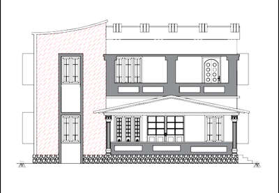 Elevation of 4 Bedroom 2000 sq.ft residential Building