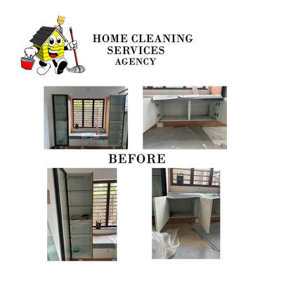 Crockery unit inner sticker removing and cleaning