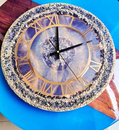 Resin geode Black & gold wall clock 16 inch  #wallclocks  #resinart  #resins #resinclocks