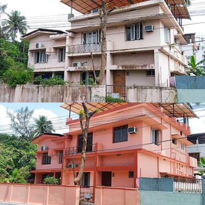 before & after painting Dr.Vijayan palakkad  #Palakkad  #exterior_Work  #painting