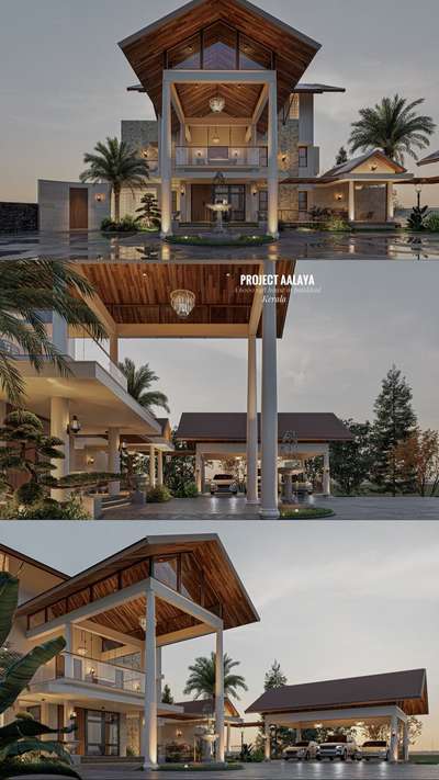 #tropicalhouse #luxuryvillas #moderndesign #sloproof #Landscape #elegantlook #premiumhouse #WoodenCeiling #carporch#podium