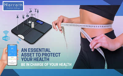 Marrath Smart Health Scale has been manufactured using toughened glass and having precision sensors using ITO Technology. The digital scale helps to sync the health data including body fat, water, muscle BMI, BMR, Bone mass, protein and others using the mobile app. The Health scale offers data of 12 health parameters automatically when anyone steps on it.
Automatic update of data to mobile app With the help of the smart Wi-Fi scale, Marrath helps you to modify your home in a smarter way. It has a range of smart gadgets which can bring all the daily activities to their fingertips. Without any hassle, record the health data of the family members accurately and connect them with the help of the Marrath Home App to experience all in one service.https://youtu.be/VLY61HHBD1I