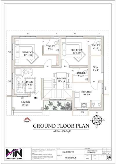 850 Square feet 2 bedroom house plans vasthe based
client Rohit Ambalapara
make your dreams home with MN Construction cherpulassery contact+91 9961892345
 #plan