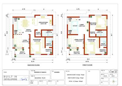 1500sqft residential project 
#3BHKHouse #residence #OpenKitchnen #FloorPlans