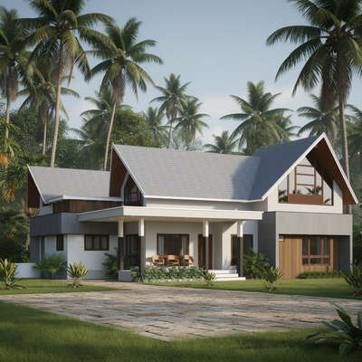 #KeralaStyleHouse #ai #modernhome #keralastyle #exterior_Work #ContemporaryHouse #modernminimalism #FlatRoofHouse #TraditionalHouse #trussdesign