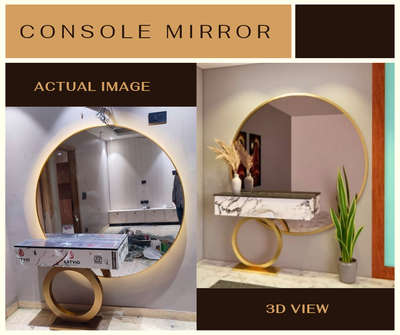 pvd coated console 
#console #roundmirror  #roundmirrordesign
 #InteriorDesigner #foyerdesign #foyerdecor