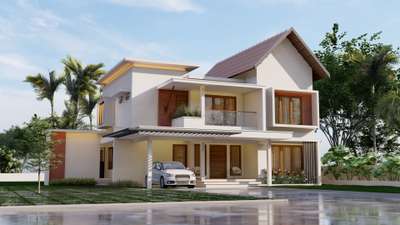 4bhk   #KeralaStyleHouse  #keralastyle #modernhome  #moderndesign   #SlopingRoofHouse #MixedRoofHouse
