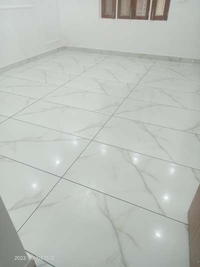 white gloss tile fixing by our team and Grove filling with grey Epoxy grout  #FlooringTiles  #BathroomTIles  #Tiling  #natural_tiles