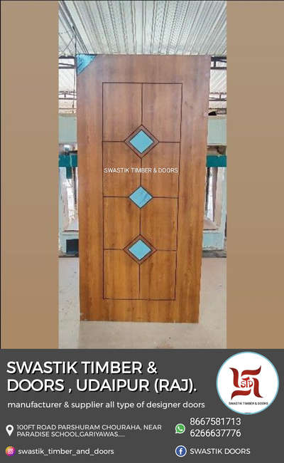 MANUFACTURER & SUPPLIER
PREMIUM QUALITY GROOVING DOOR
☎️6266637776 
☎️8667581713
CENTRAL AREA , GARIYAWAS UDAIPUR (RAJ)