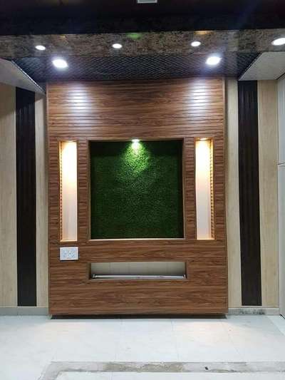 wall mount PVC panel & artificial grass..