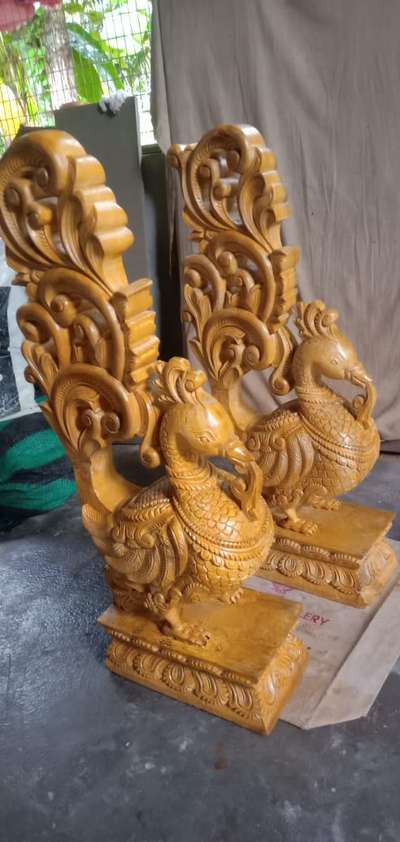 wooden peacock sculpture fore home decoration, wood-kumbil, hight 24 inch  #HomeDecor  #WoodenBalcony  #ContemporaryHouse