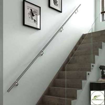 Glass hand rail and wall rail work