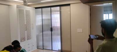 kitchen entry sliding glass partition