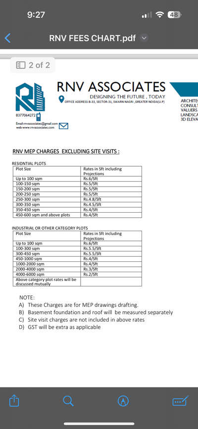 #Architectural and structural fees schedule