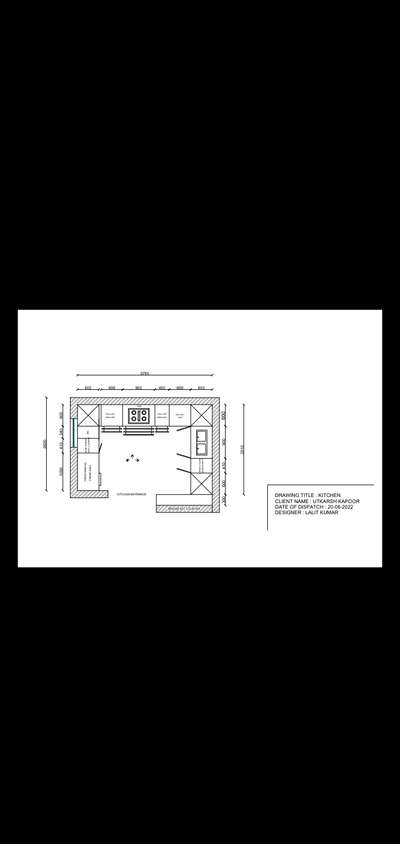 U-shape Kitchen Top plan