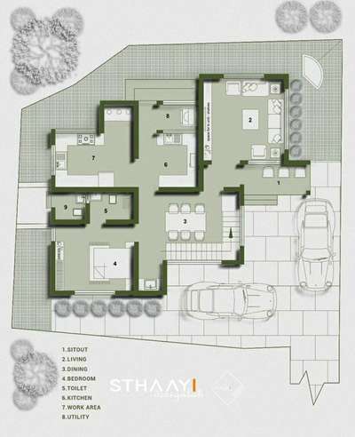 3BHK Home Plan 🏡 | 3BHK | 2 PARKING 
Design: @sthaayi_design_lab  Details 👇

Ground Floor 
● Sitout 
● Living 
● Dining 
● Stair
● 1st Bedroom attached with Dressing
● Kitchen 
● Work-Area
● Utility 
● C-Toilet

First Floor 
● 2nd Bedroom attached,Dressing,
● 3rd Bedroom attached ,Dressing,
● Study Space 
● Balcony 
.
.
.
#sthaayi_design_lab #sthaayi 
#floorplan | #architecture | #architecturaldesign | #housedesign | #buildingdesign | #designhouse | #designerhouse | #interiordesign | #construction | #newconstruction | #civilengineering | #realestate #kerala #budgethome #keralahomes #1917